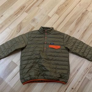 Patagonia Brown with Orange Puffer Quarter Button